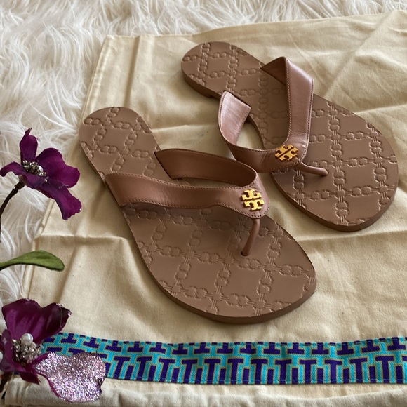 Tory Burch Shoes - TORY BURCH leather flip flops